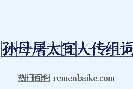 孙母屠太宜人传组词是什么意思的图片